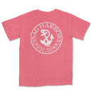 a pink t - shirt with a white anchor on it