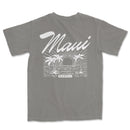 a gray t - shirt with the words hawaii on it