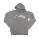 a gray sweatshirt with the words lake lufaia on it