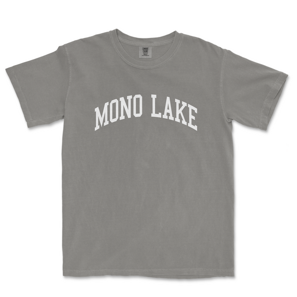 a gray shirt with the word mono lake on it
