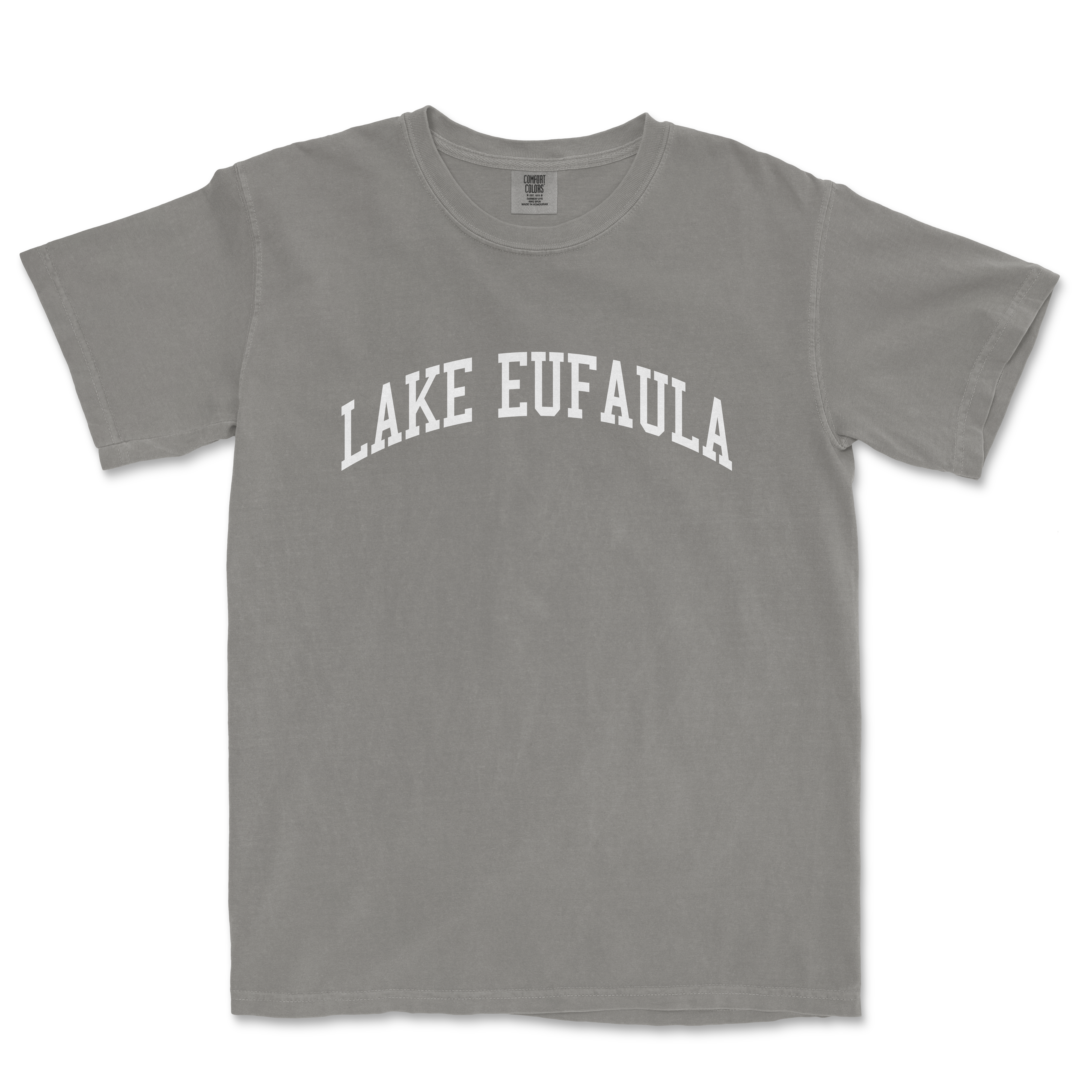 a gray lake eufaula t - shirt with the word lake eufaula