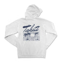 a white hoodie with the words tahiti on it