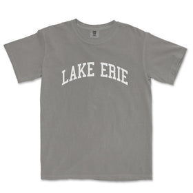 a gray shirt with the word lake ebie on it