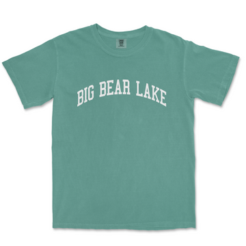 a green t - shirt that says big bear lake