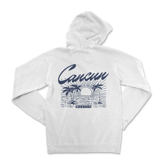a white hoodie with the words cancuy on it