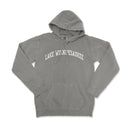 a gray hoodie with the words lake wind in white on it