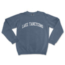 a blue sweatshirt with the words lake tangcycoo on it