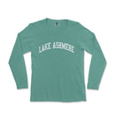 a green shirt with the words lake ashmore on it