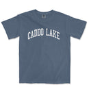 a blue t - shirt with the word caddo lake on it