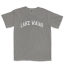 a gray lake waiu t - shirt with the word lake waiu in white