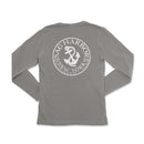 a gray long sleeve shirt with a white anchor on it