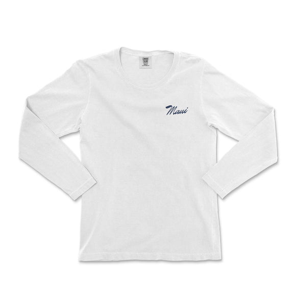 a white long sleeve shirt with the word mama on it
