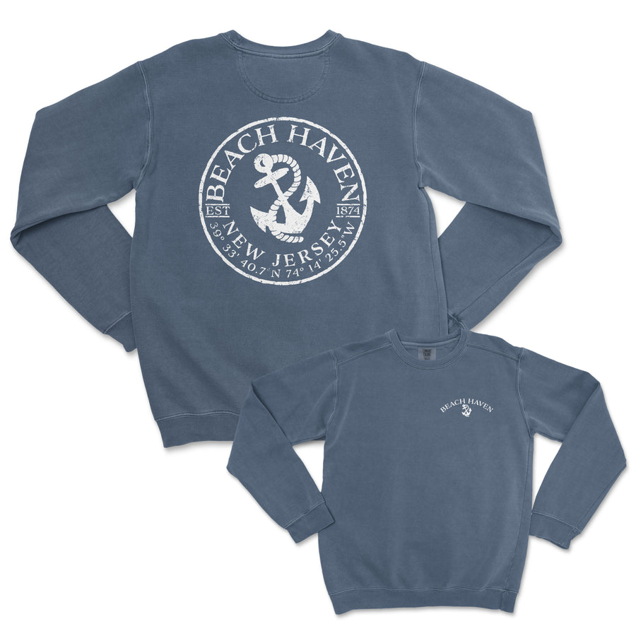 Beach Haven New Jersey Comfort Colors Crewneck Sweatshirt