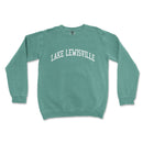 a green sweatshirt with the words lake lewisville on it