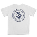 a white t - shirt with a blue anchor on it