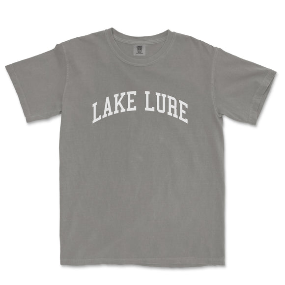 a gray lake lure t - shirt with the word lake lure on it
