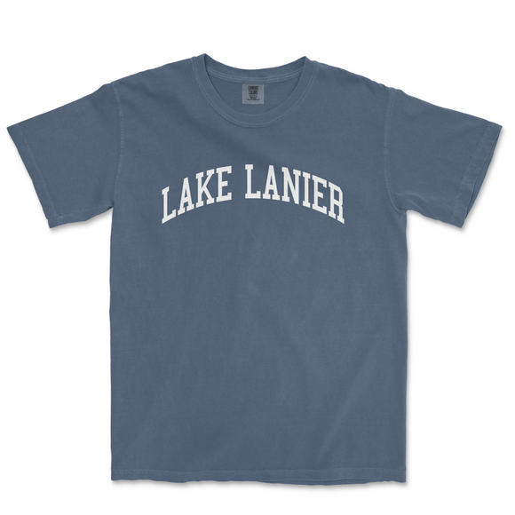a blue lake laner t - shirt with the word lake laner in white