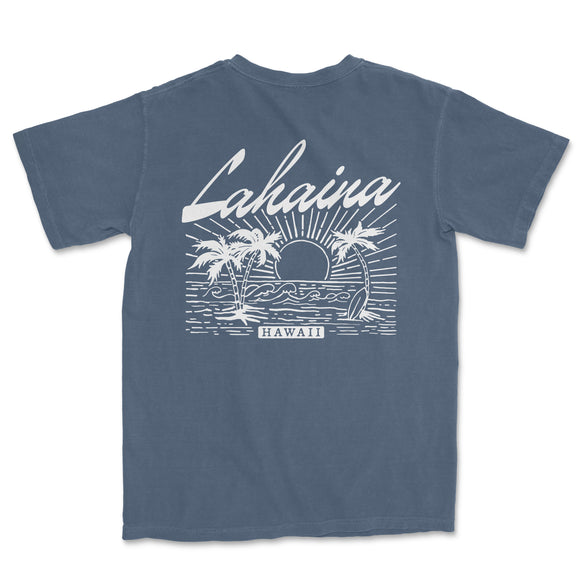 a blue t - shirt with the words, hawaiian on it