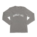 a gray long sleeve shirt with the words rangeley lake on it