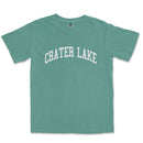 a green shirt with the word crater lake on it