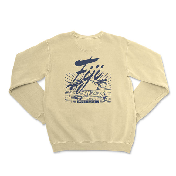 a sweatshirt with a surfboard on the back of it