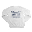 a white sweatshirt with a palm tree on it