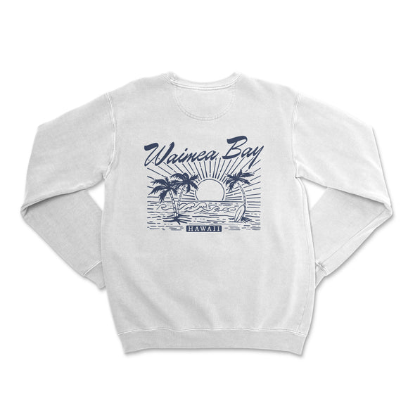 a white sweatshirt with a palm tree on it