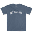 a blue t - shirt with the word oneida lake on it