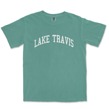 a lake travis t - shirt with the word lake travis on it