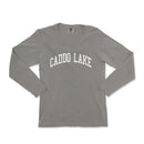 a gray shirt with the words caddo lake on it