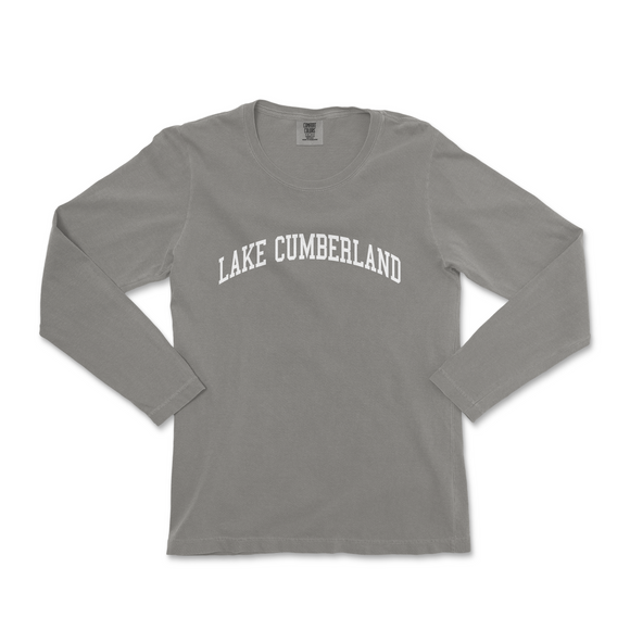 a gray shirt that says lake cumberland