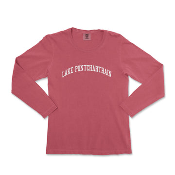 a women's long - sleeved shirt with the word lake pontchatta