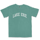 a green t - shirt with the word lake eire printed on it