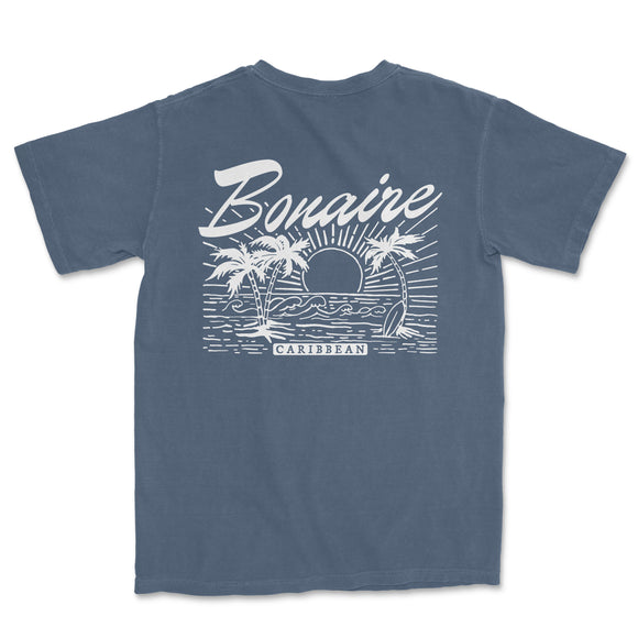 a blue t - shirt with the words bonaire on it