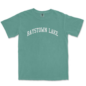 a t - shirt with the words baystown lake in white