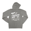 a gray hoodie with the words tulami on it