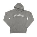 a gray sweatshirt with the words lake lewisville on it