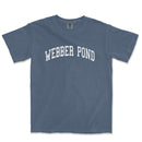a blue t - shirt with the word weeber pond on it