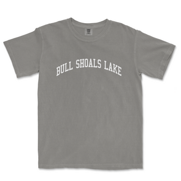 a gray t - shirt that says bull shoals lake