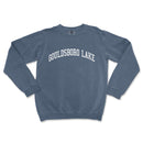a blue sweatshirt with the words columbia lake on it