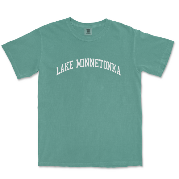 a lake minnesota t - shirt with the word lake minnesota printed on it