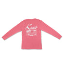 a pink long sleeve shirt with the words kanau on it