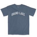 a blue t - shirt with the words grand lake on it