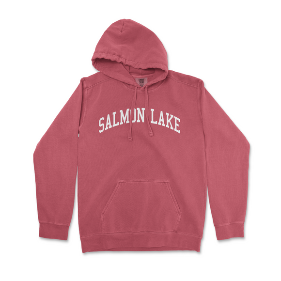 a red hoodie with the words salem lake on it