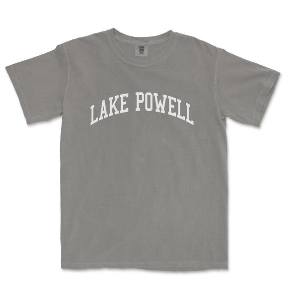 a gray lake powell t - shirt with the word lake powell on it