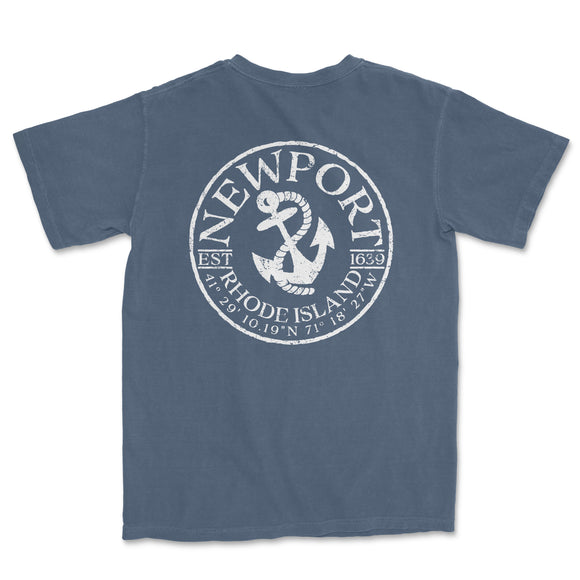 a blue t - shirt with an anchor on it