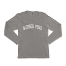 a long sleeve shirt with the word webber pond on it