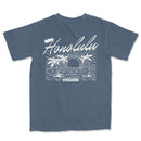a blue t - shirt with the words honolulu on it