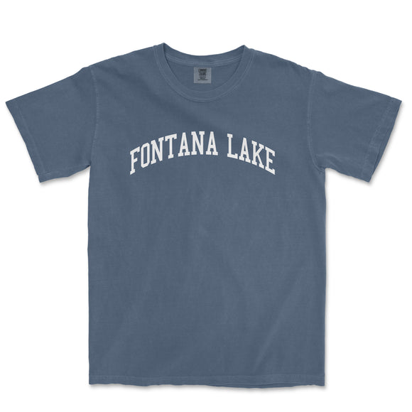 a blue t - shirt that says fountain lake