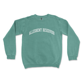 a green sweatshirt with the word, allegheny reservoir on it